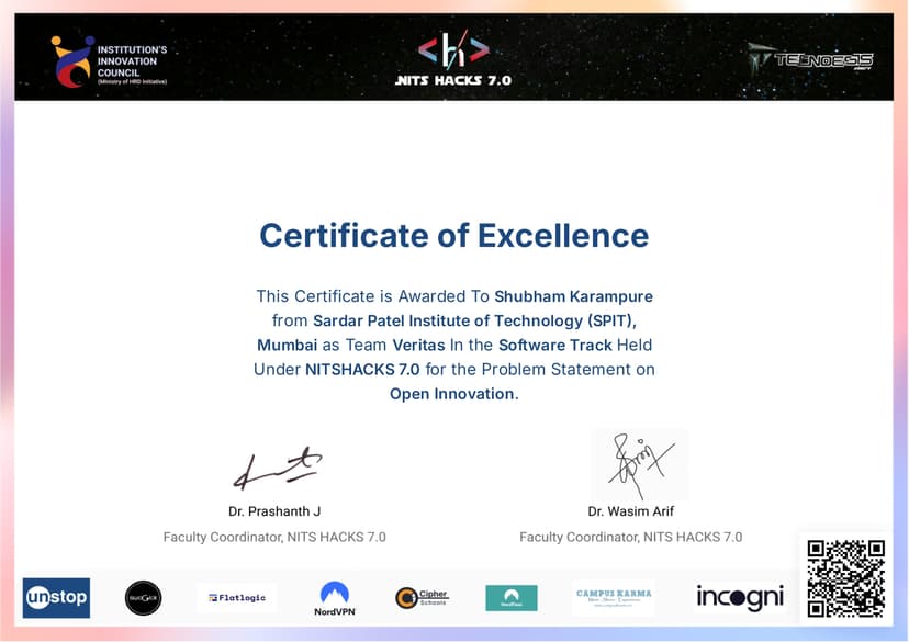 Nit hackathon certificate